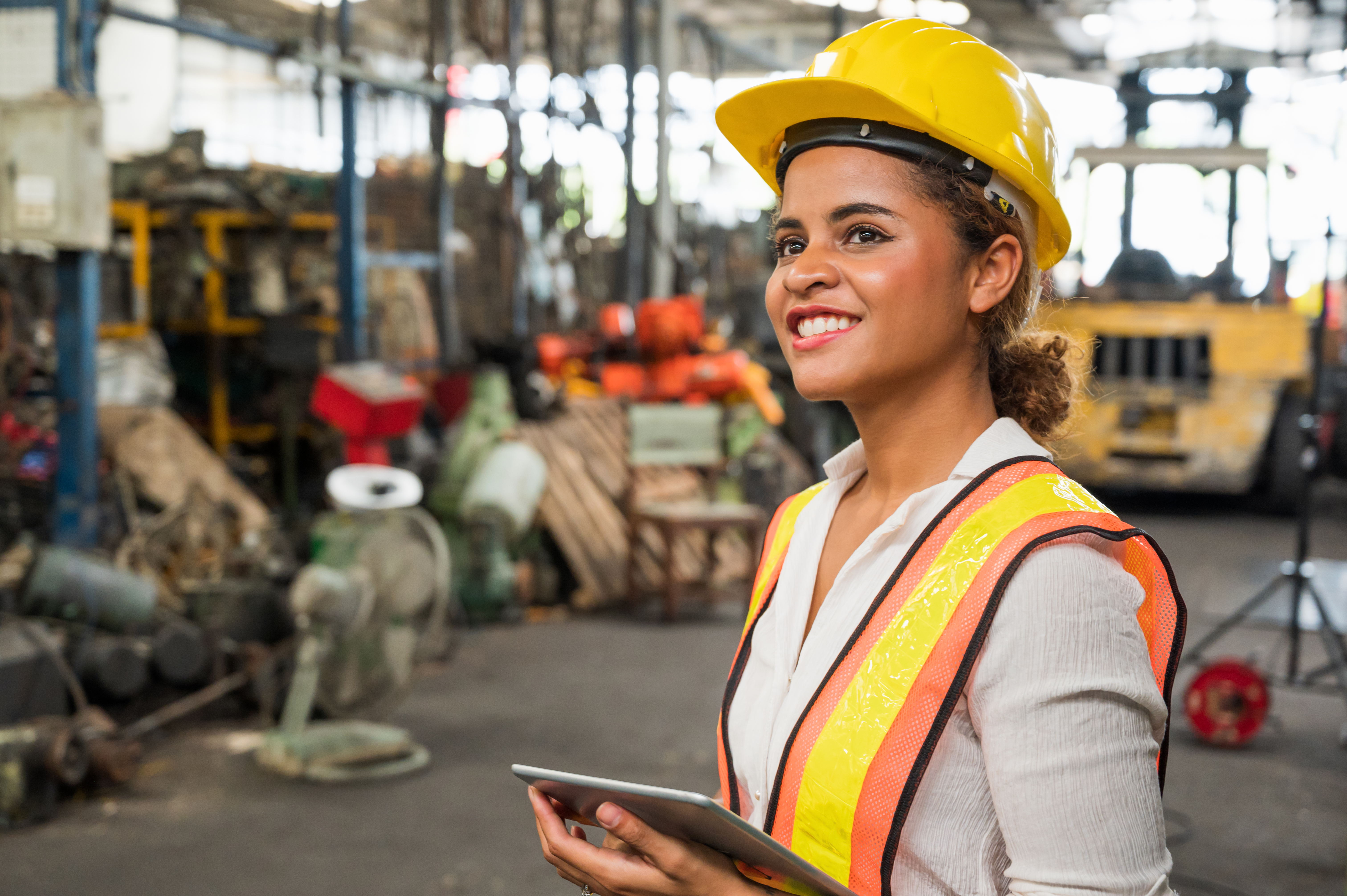 woman in a hard hat