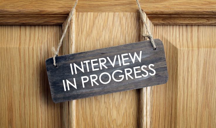 Interview in progress sign