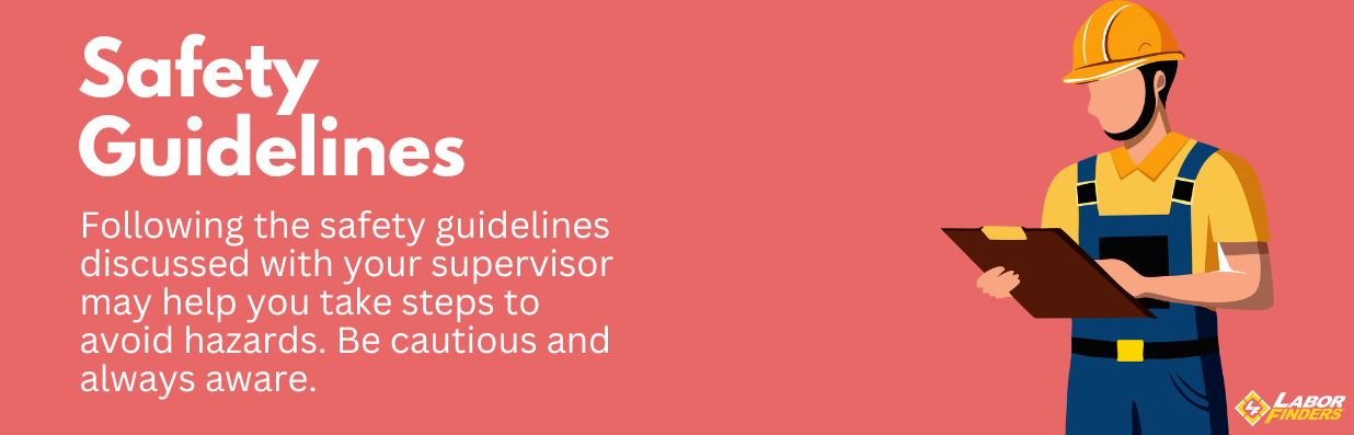 safety card for warehouse safety describing the safety guidelines