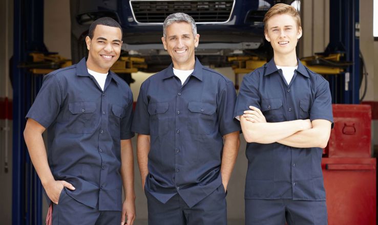 A group of male mechanics